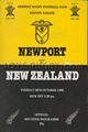 Newport v New Zealand 1980 rugby  Programme